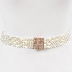 Faux Pearl Elastic Belt – Ivory